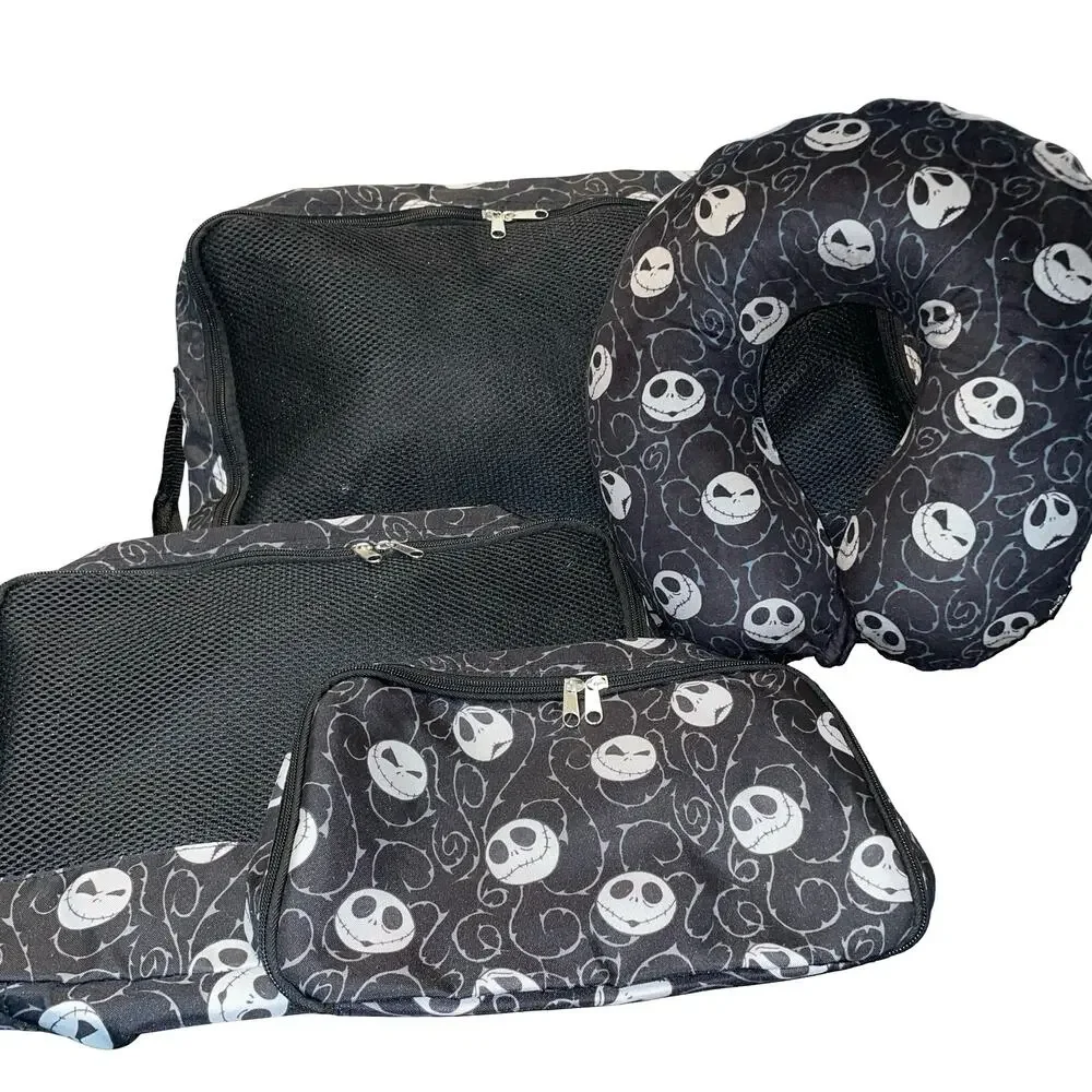 Disney Nightmare Before Christmas Travel Set - 3 Packing Cubes & Neck Pillow